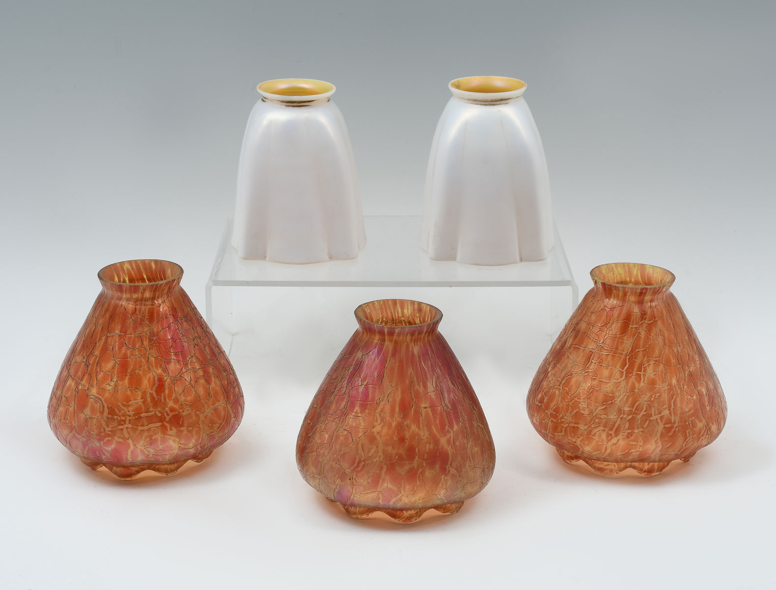 5 PC. ART GLASS SHADE COLLECTION: