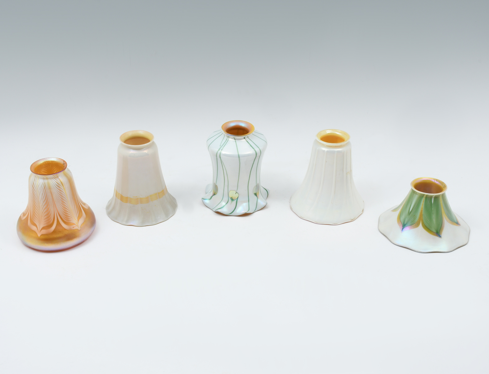5 PC. ART GLASS SHADE COLLECTION: