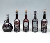 5- PC. BROWN GLASS & STERLING