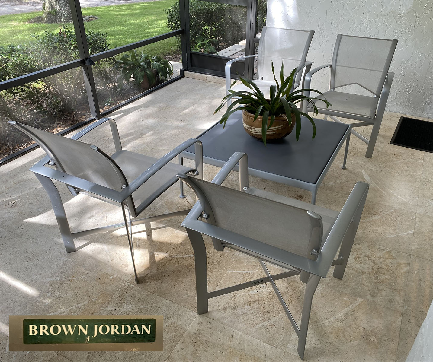 5 PC BROWN JORDAN METAL MESH