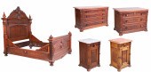 5 Pc Carved Walnut Renaissance