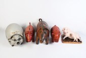 5 PC. CERAMIC & LEATHER PIG CO