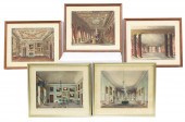 5 PC COLORED ENGRAVINGS OF BRI