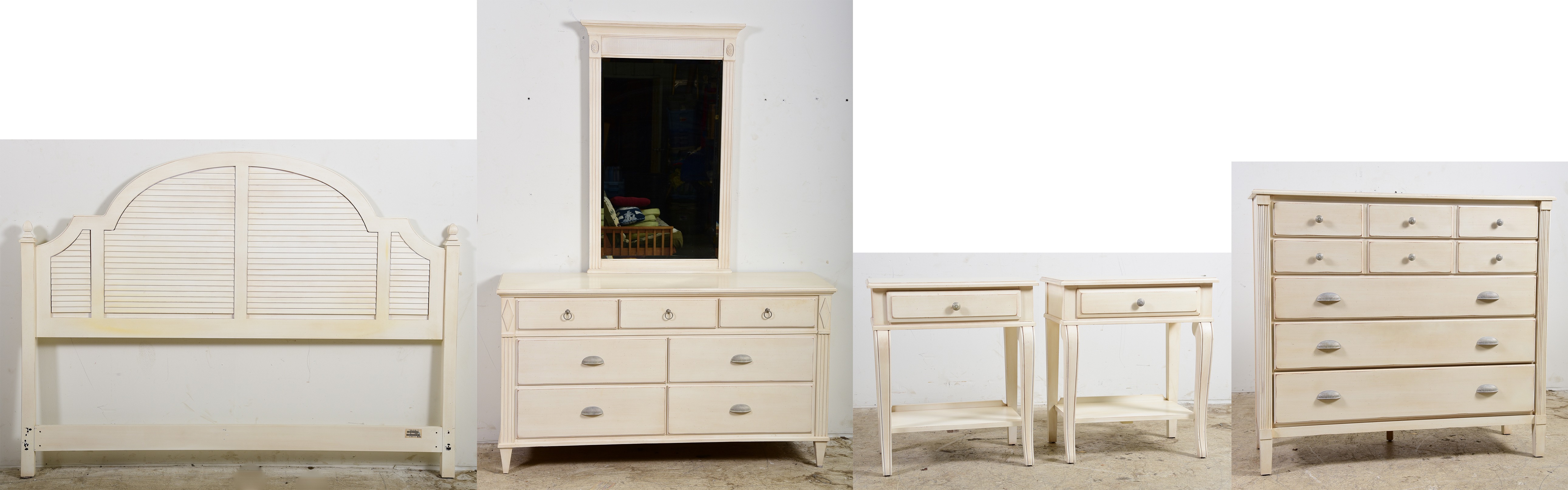(5) pc Ethan Allen white painted