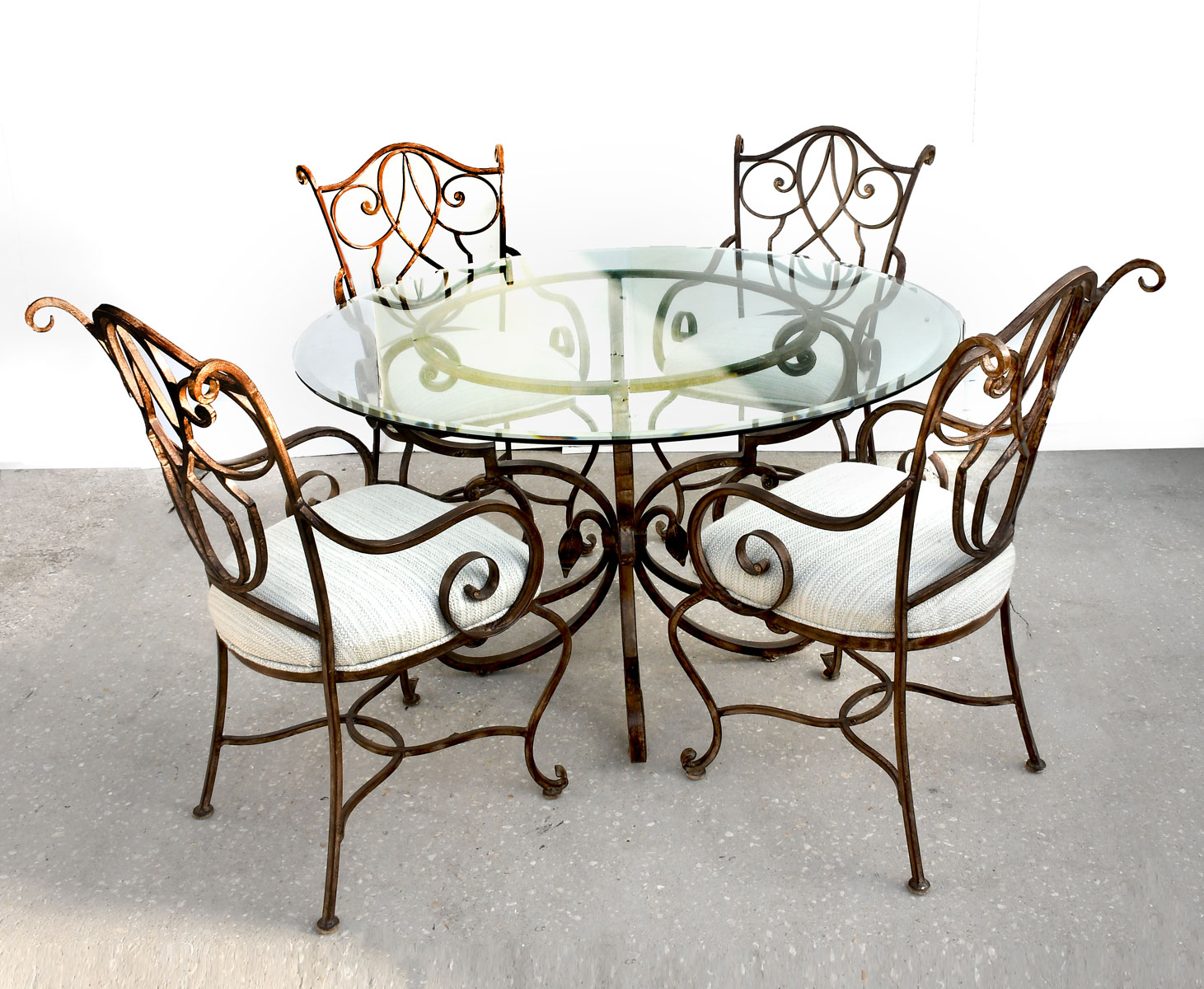 5 PC FORGED STEEL DINING SUITE BY