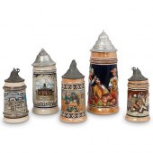 (5 PC) GERMAN CERAMIC BEER STE