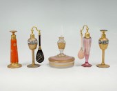 5 PC. GLASS PERFUME BOTTLE COL