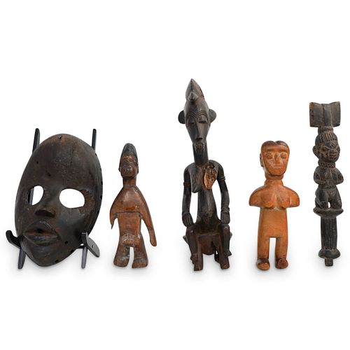 (5 PC) GROUP OF AFRICAN WOOD