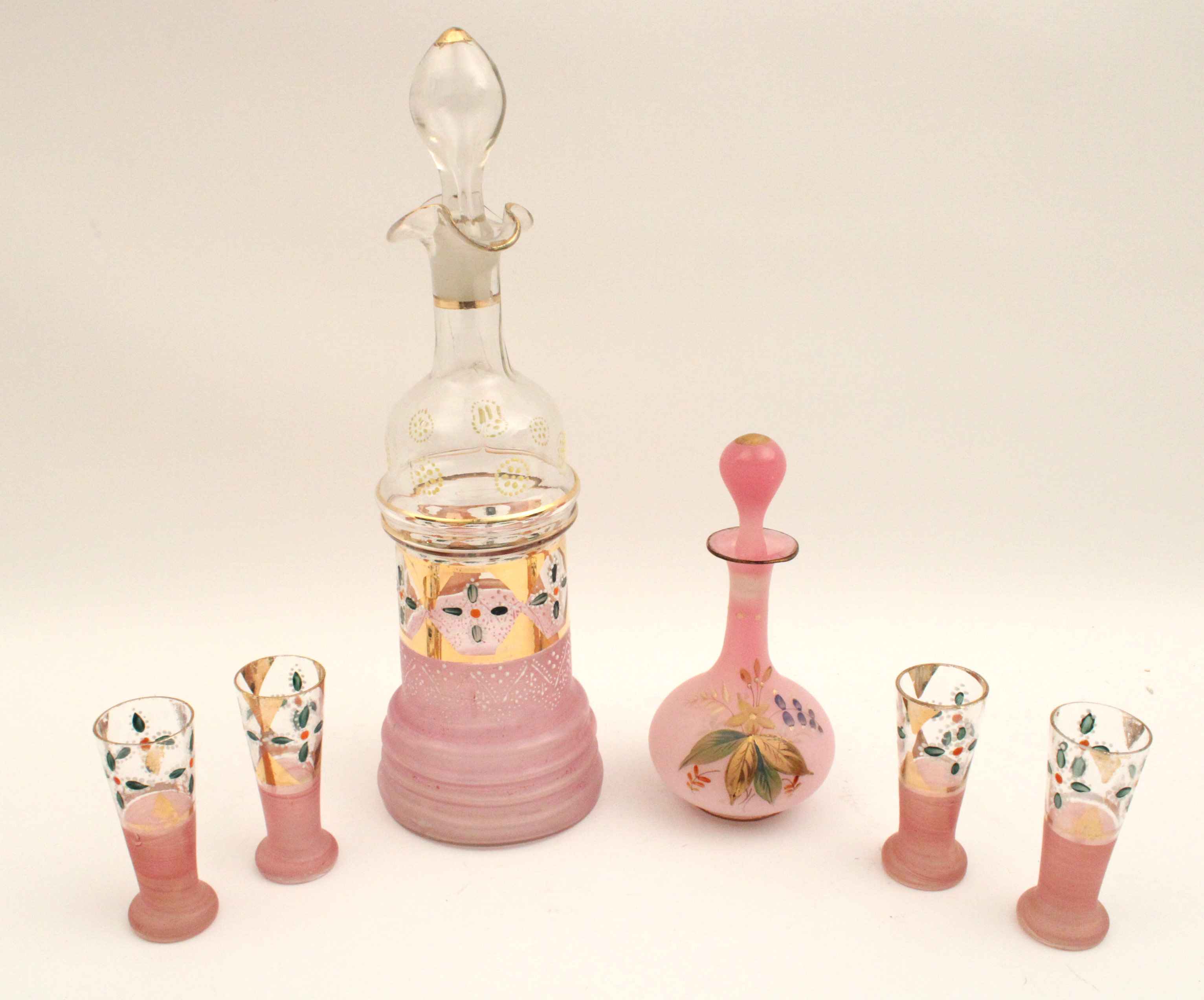 5 PC LIQUOR SET & PERFUME BOTTLE