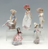 5 PC. LLADRO PARASOL GIRLS COL