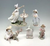 5 PC. LLADRO SQUIRREL & BIRD C