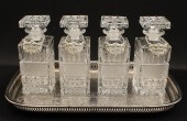 5 PC. LOT OF 4 CRYSTAL DECANTE