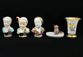 5 PC. MEISSEN PORCELAIN BUSTS