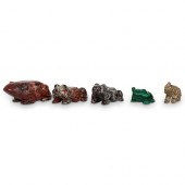 (5 PC) MINIATURE FROGS & ELEPH