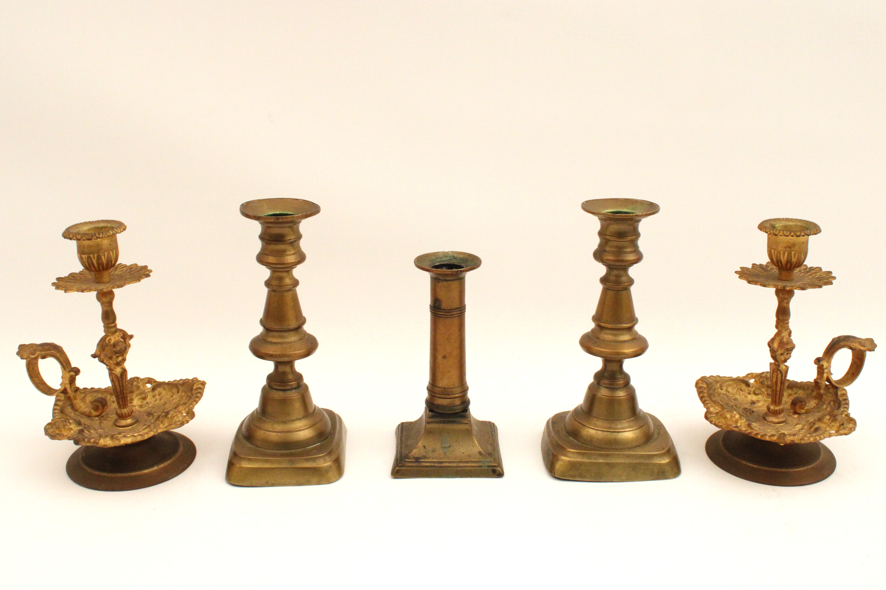 5 PC MISC.  LOT OF CANDLESTICKS 5