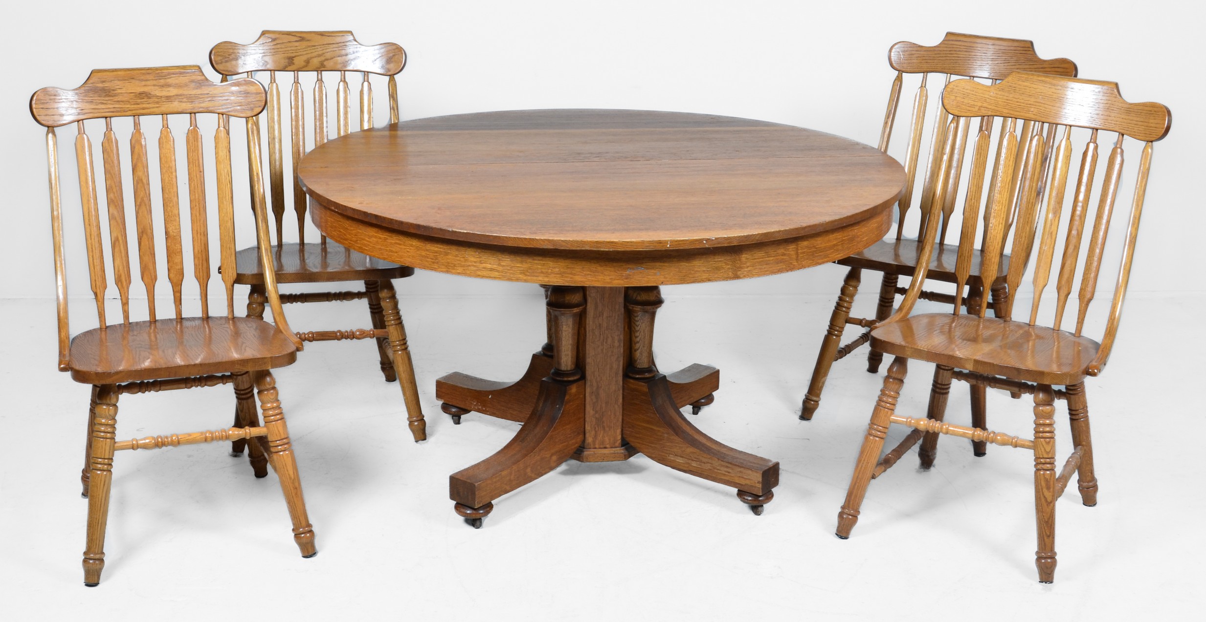 (5) pc Oak carved dining set, c/o 4