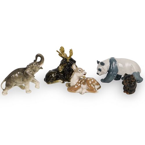 (5 PC) PORCELAIN ANIMAL