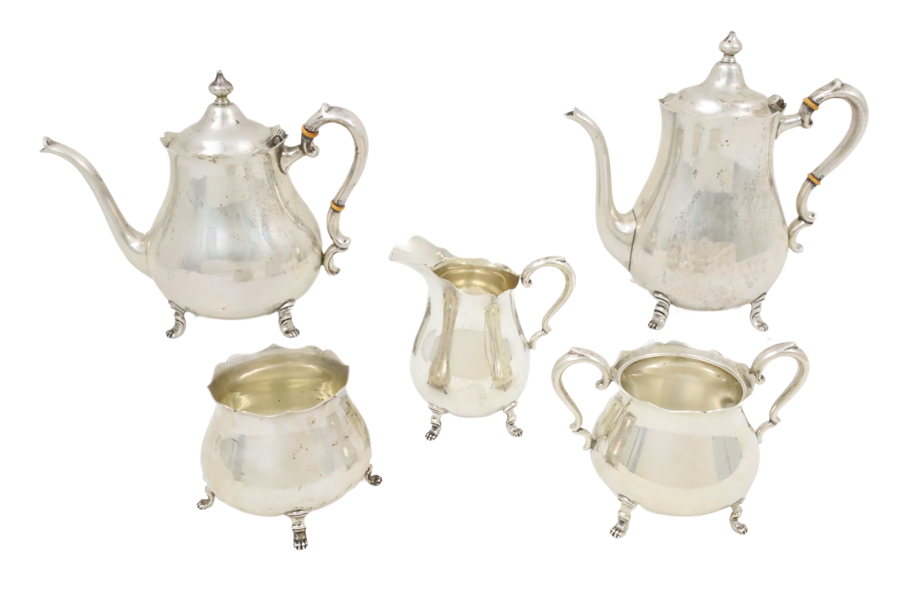 5 PC PREISNER STERLING SILVER TEA
