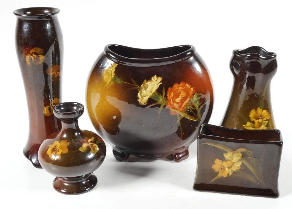5 PC ROZANE WARE ROSEVILLEFive