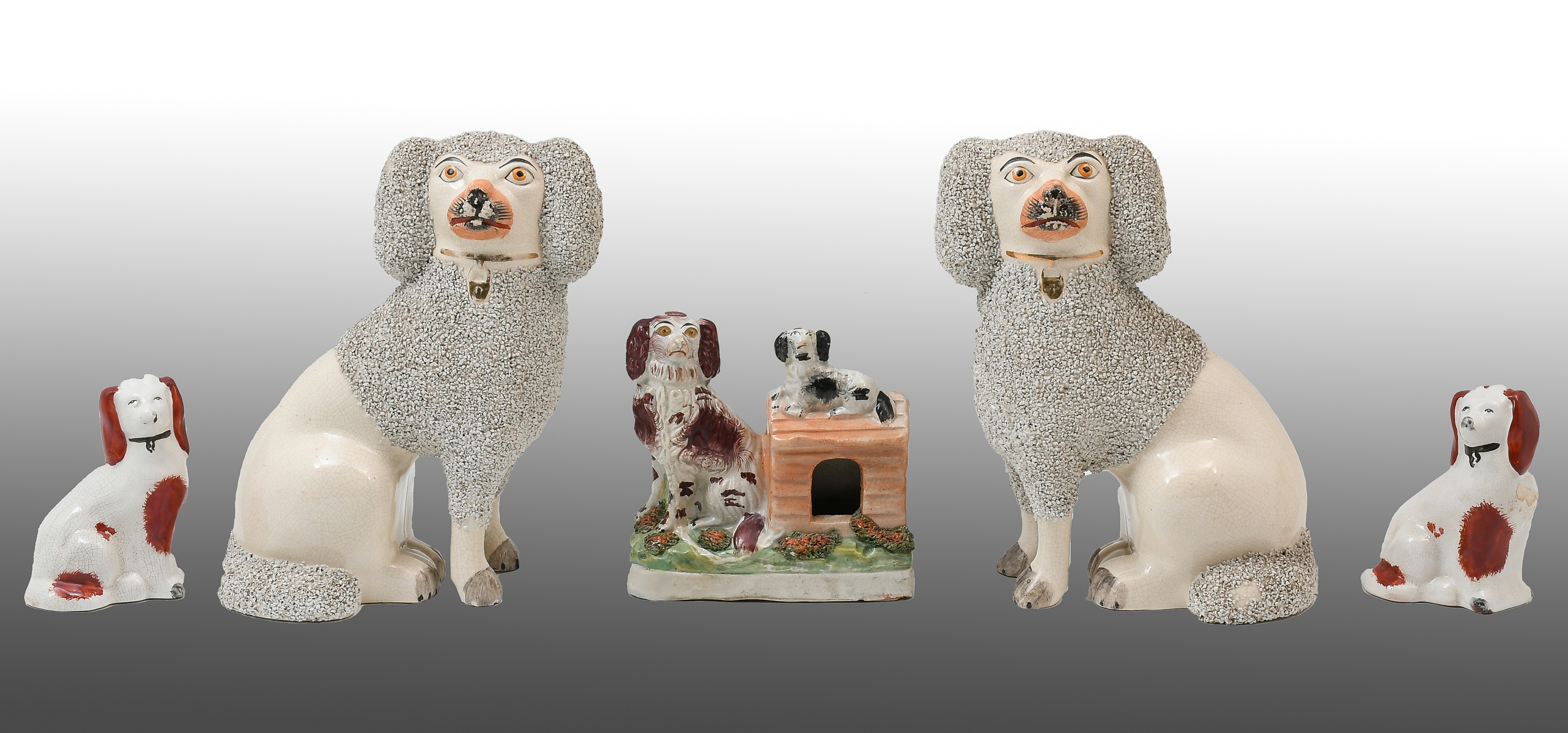 5 PC. STAFFORD PORCELAIN DOG
