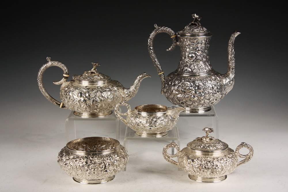 (5 PC) STERLING TEA SERVICE -