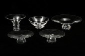 5 PC. STEUBEN ART GLASS COMPOT
