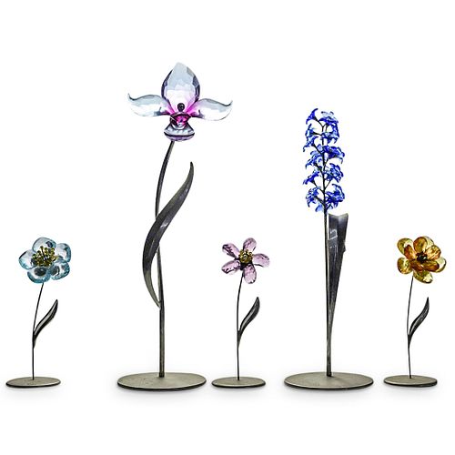 (5 PC) SWAROVSKI CRYSTAL FLOWER