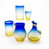 5 PC VICTORIAN BLUERINA GLASS