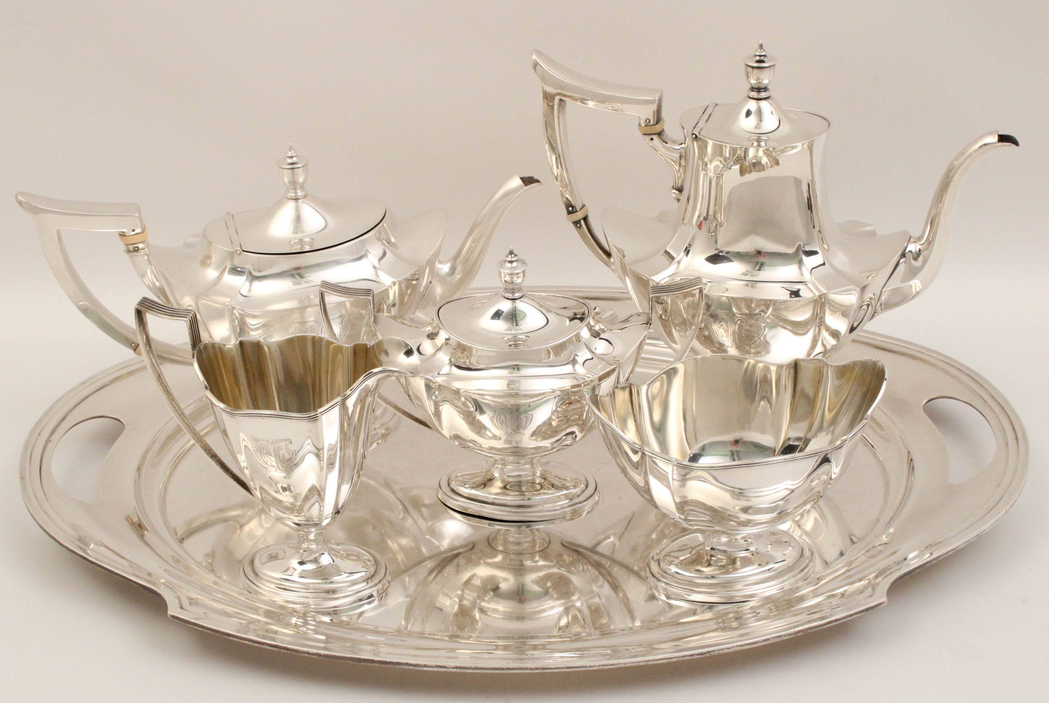 5 PC WALLACE STERLING SILVER TEA
