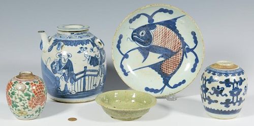 5 PCS CHINESE CERAMICS INC. MING