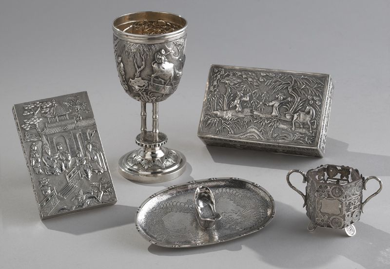 5 Pcs. Chinese Qing silver