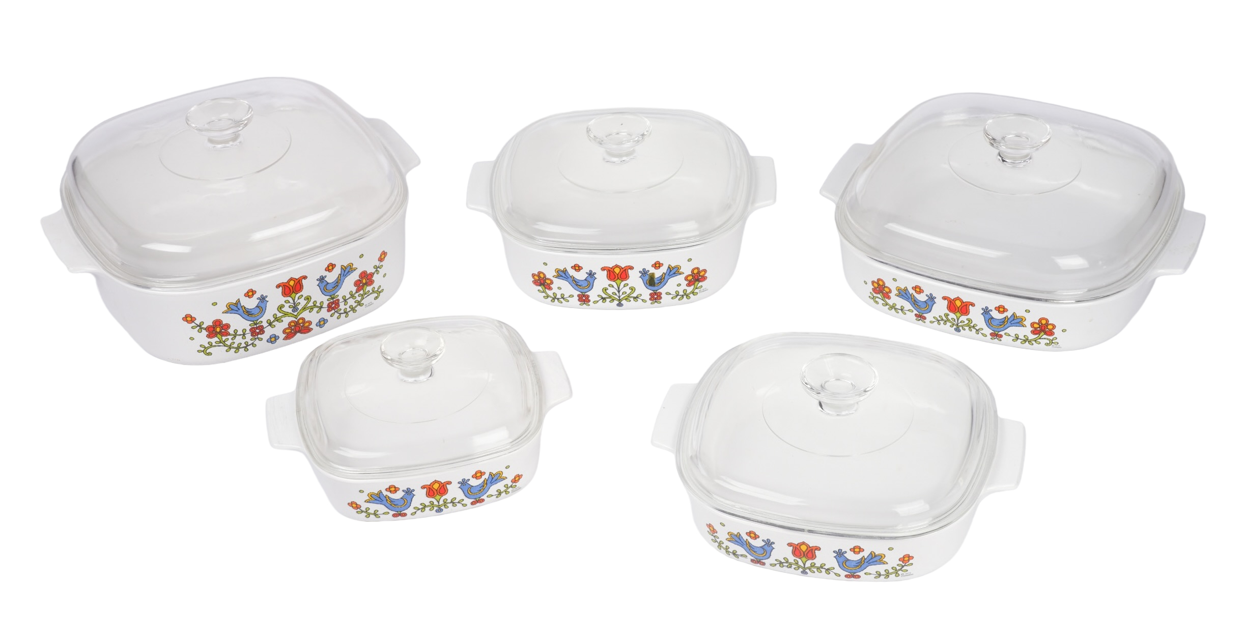 (5) Pcs Covered Corningware Set