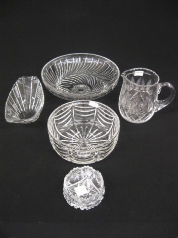 5 pcs. Cut Crystal; pitcher by