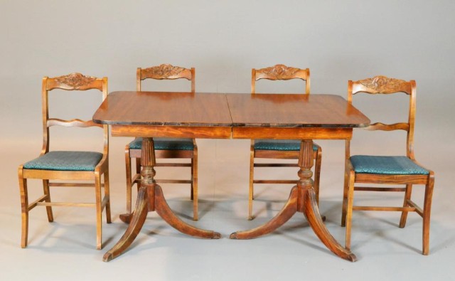 (5) Pcs. Duncan Phyfe Style Table &