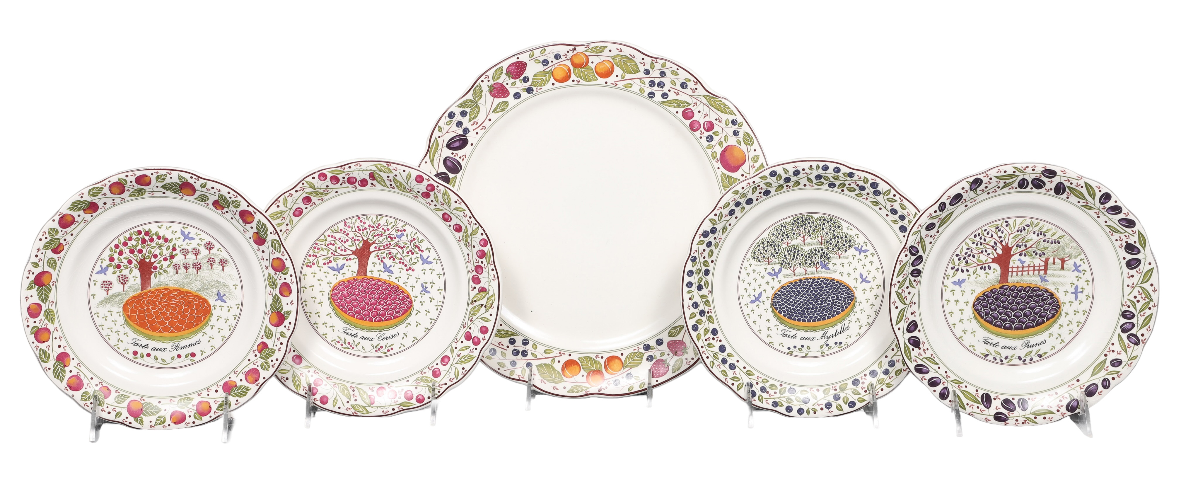 (5) Pcs Gien France porcelain