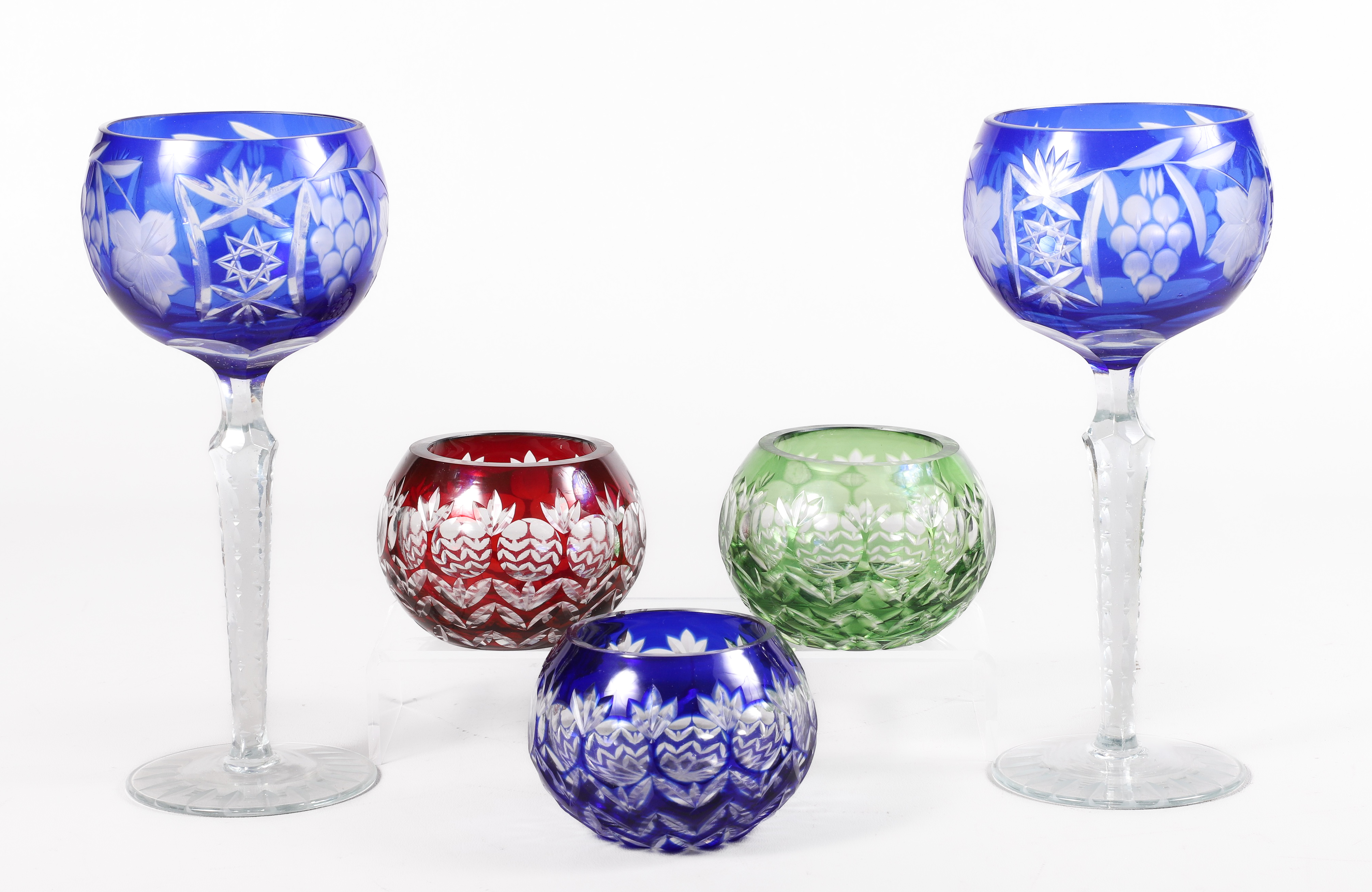 (5) Pcs Godinger color cut to clear