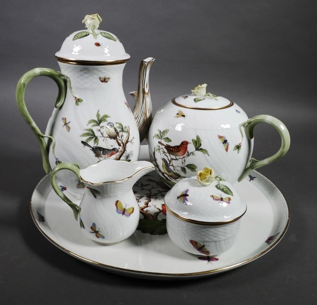 5 PCS HEREND ROTHSCHILD BIRD COFFEE
