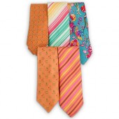 (5 PCS) HERMES SILK NECKTIE GR