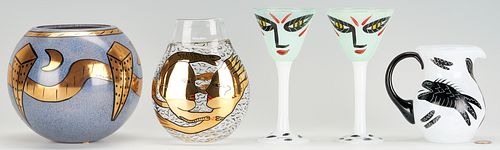 5 PCS. KOSTA BODA ART GLASS BY