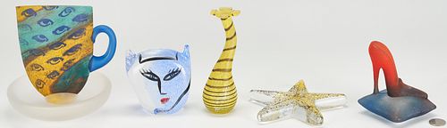 5 PCS. KOSTA BODA ART GLASS,