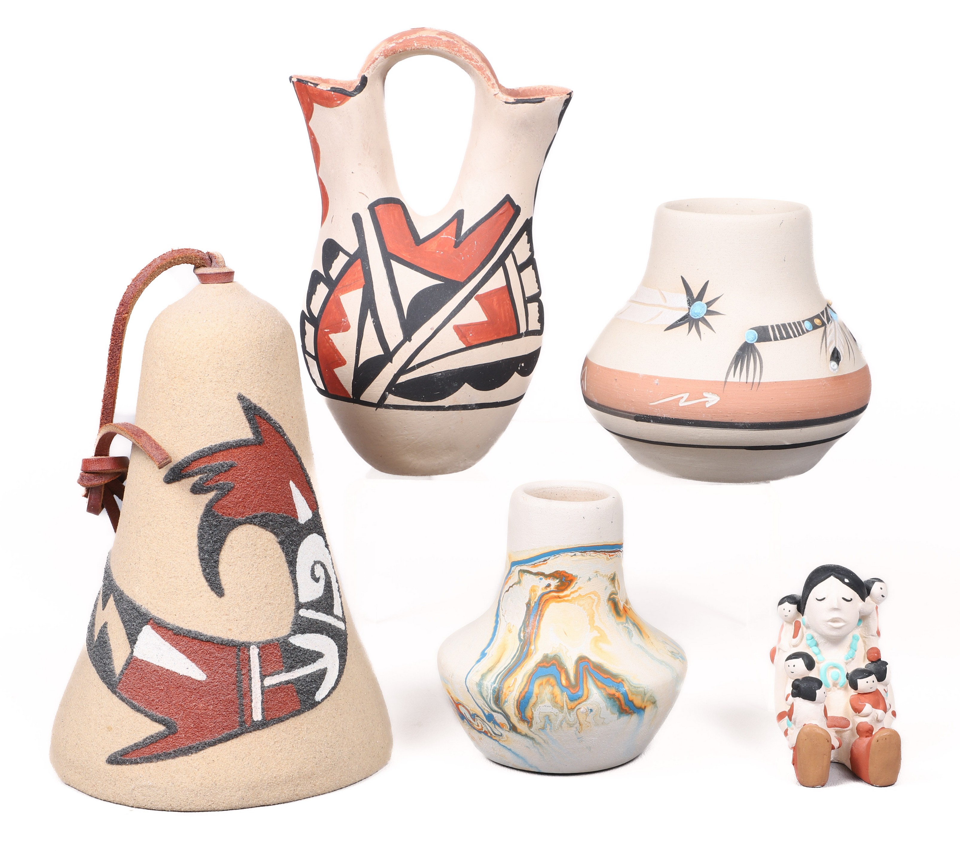 (5) Pcs Native American pottery,