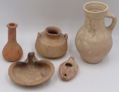 5 PCS. OF POTTERY ANTIQUITIES.