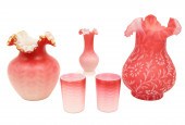 5 PCS OF SATIN ART GLASS Five