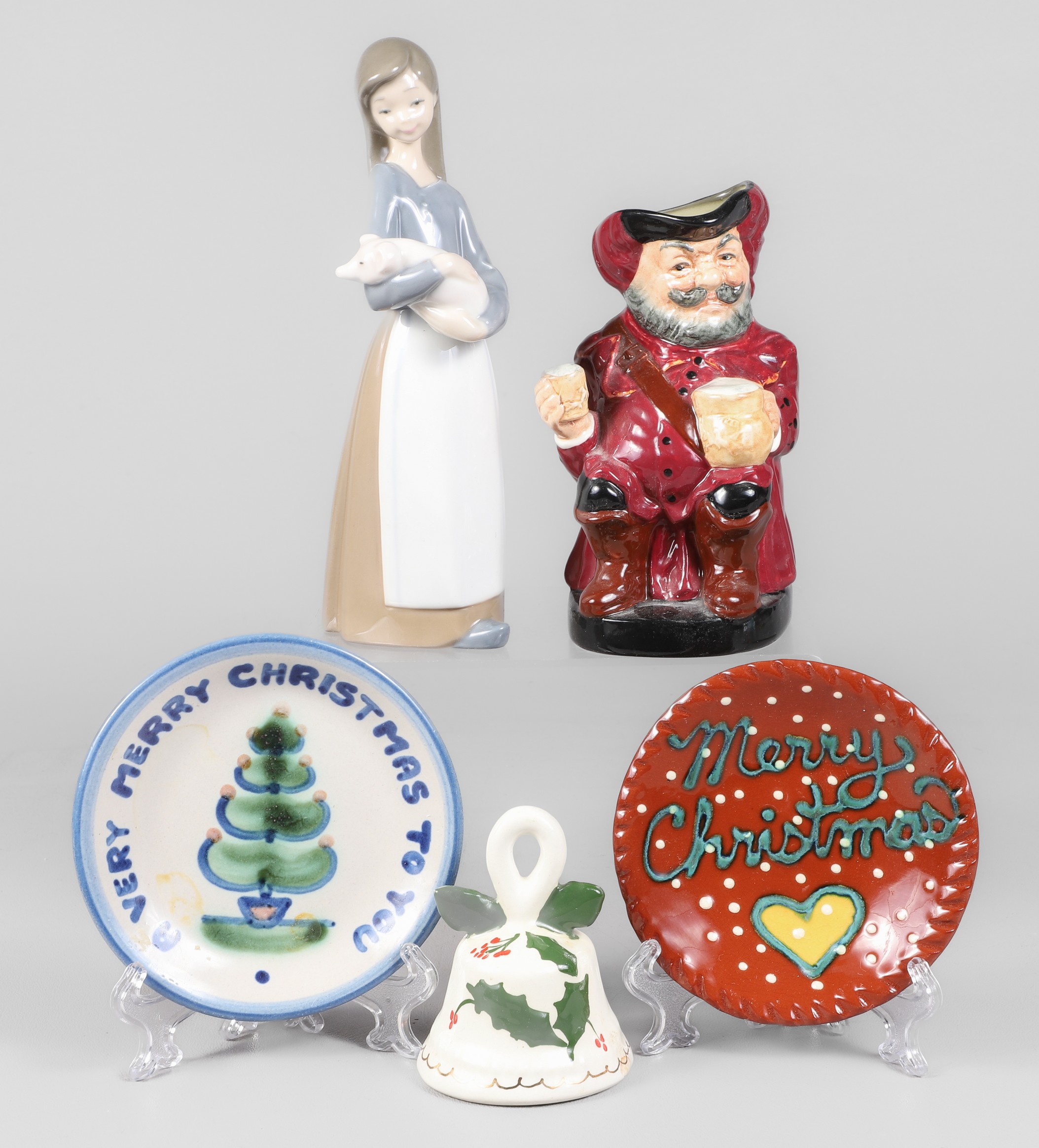 (5) Pcs porcelain & pottery, c/o