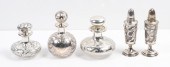 (5) Pcs silver overlay glass,