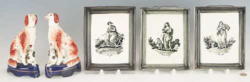 5 PCS. STAFFORDSHIRE PORCELAIN,