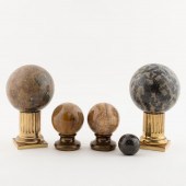 5 PCS, STONE AND MARBLE ORBS W