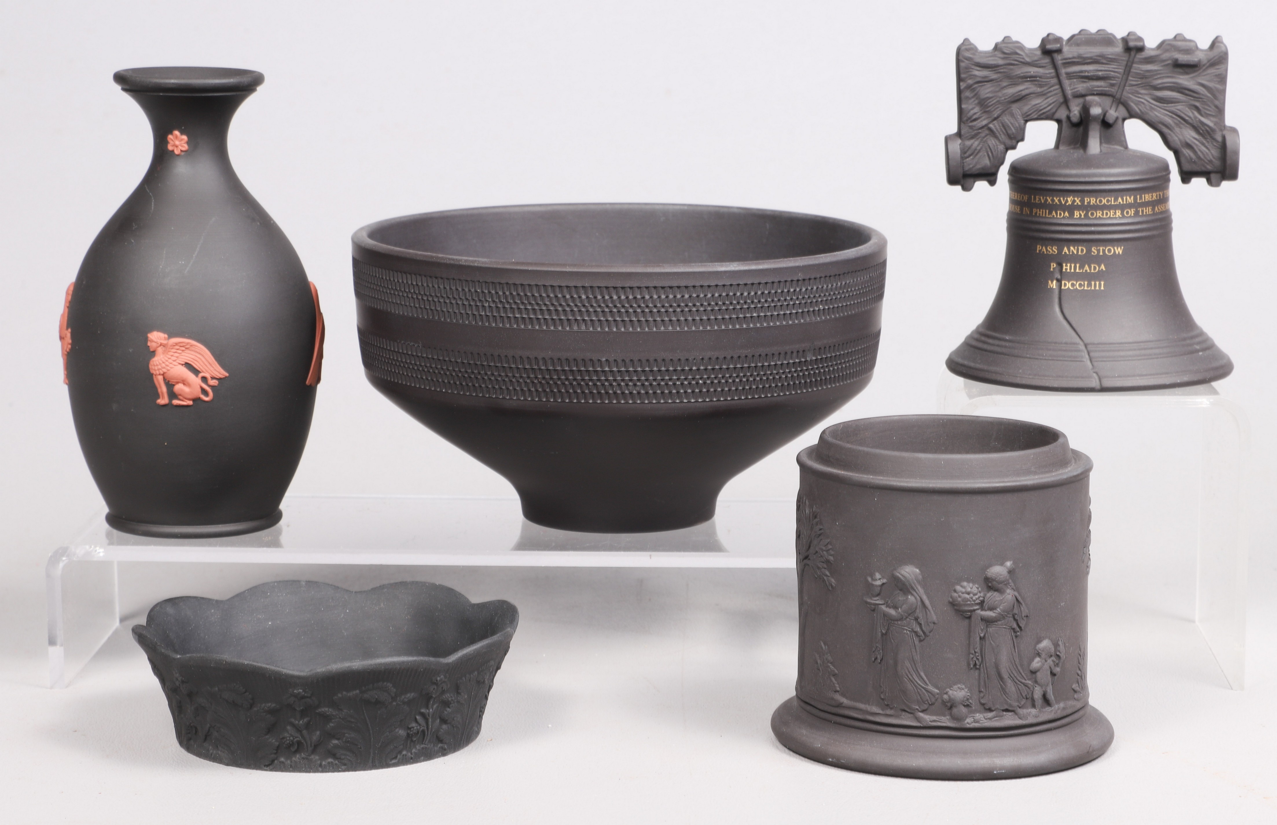 (5) Pcs Wedgwood basalt, c/o