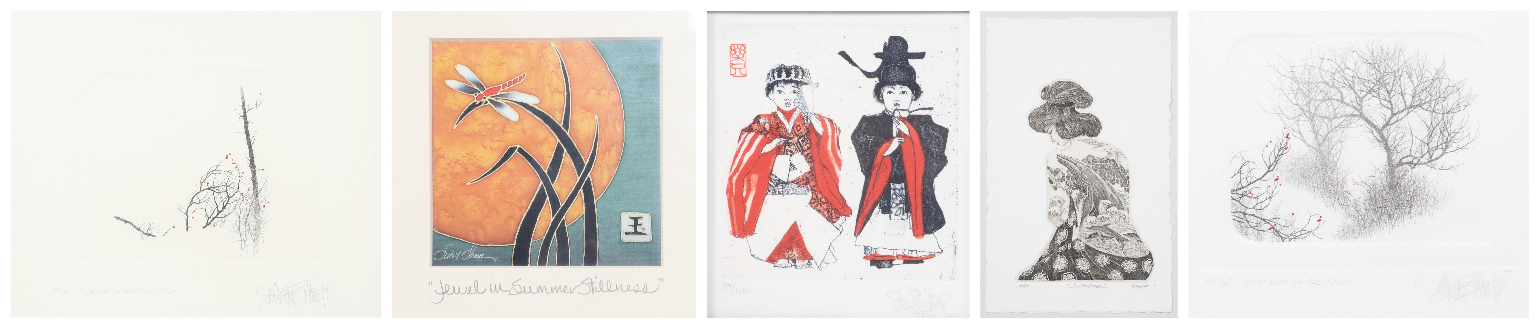 (5) Pencil signed prints, "Tattooed