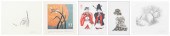 (5) Pencil signed prints, "Tat